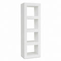 Bibliothèque colonne blanche en panneaux de particules mélaminés rectangulaire 60 x 30 x 180 cm