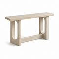 Console d'entrée en travertin beige rectangulaire 120 x 35 x 78 cm