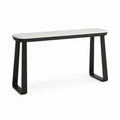 Console d'entrée rectangulaire blanc effet marbre et noir en MDF et acier 120 x 35 x 78 cm